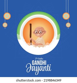 Gandhi Jayanti 2nd October national festival banner design template. 