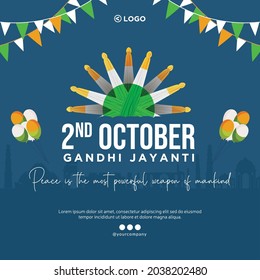 Gandhi Jayanti banner design template.