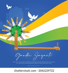 Gandhi Jayanti banner design template.