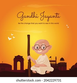 Gandhi Jayanti banner design template.