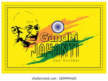 Gandhi Jayanti (Birthday for Mahatma Gandhi) greetings / poster Design for Vector Illustration