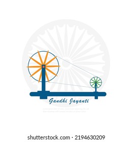 Gandhi Jayanti with charkha ,Vector Illustration.