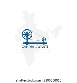 Gandhi Jayanti with charkha ,Vector Illustration.