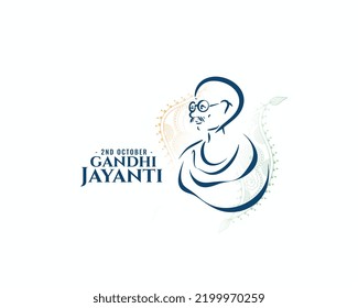 gandhi jayanti greeting template with gandhi ji sketch design 