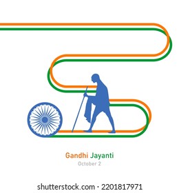 Gandhi Jayanti Greetings Vector Design