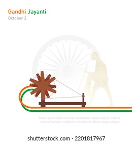 Gandhi Jayanti India Greeting Vector