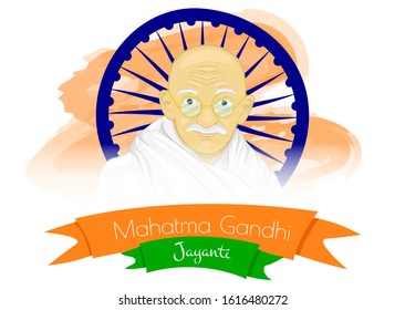 Gandhi Jayanti is a national holiday in India celebrated. National holiday for happy gandhi jayanti. Vector illutration