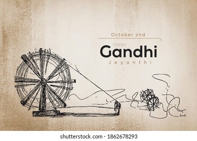 Gandhi Jayanti is a national holiday in India celebrated on 2nd October vector illustration