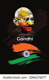 Gandhi Jayanti is a national holiday in India celebrated on 2nd October vector illustration