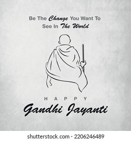 Gandhi Jayanti is a national holiday in India celebrated on 2nd October with hindi calligraphy