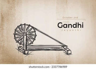 Gandhi Jayanti is a national holiday in India celebrated on 2nd October vectorart illustration