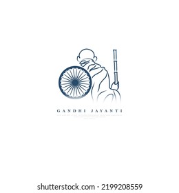 Gandhi Jayanti vector illustration, 2nd October.