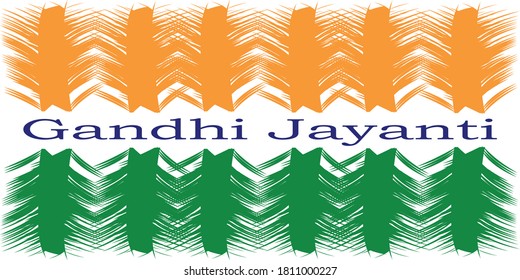 Gandhi Jayanti vector illustrations with indian flag design.