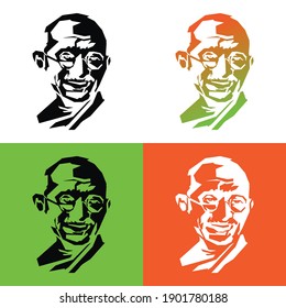 Gandhi JI illustration in editable vector file