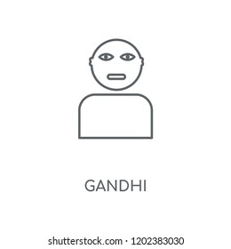 Gandhi linear icon. Gandhi concept stroke symbol design. Thin graphic elements vector illustration, outline pattern on a white background, eps 10.
