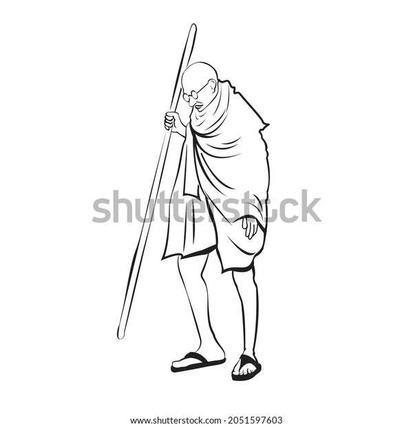 Gandhiindias Father Nation Mahatma Gandhi Vector Stock Vector (Royalty ...