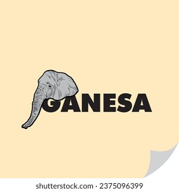 Ganesa logo with elephant head illustration