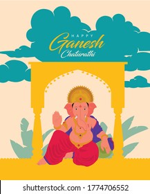 Ganesh Chaturthi 2020, Happy Ganesh Chaturthi, Illustration of Lord Ganesha, Ganesha Poster, Ganpati Festival, Ganpati Vector