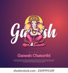 Plano de fundo de Ganesh Chaturthi. design de ilustração vetorial abstrata 