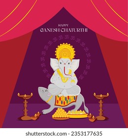 Plantilla de vector de celebración de Ganesh Chaturthi