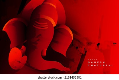 Ganesh Chaturthi Festival Background Design Template with Creative Lord Ganesha Illustration