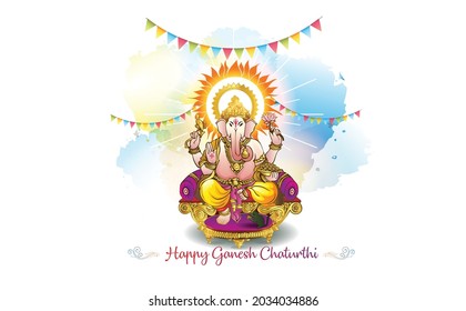 Ganesh Chaturthi festival background vector illustration