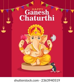 Ganesh Chaturthi festival celebration poster design