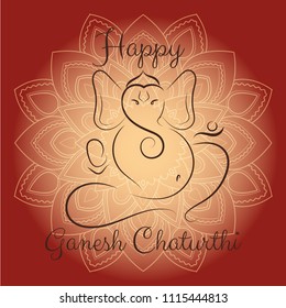 Ganesh chaturthi festival greeting card template. lord Ganesh. Vector background