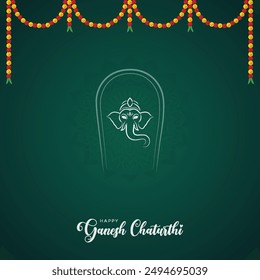 Ganesh Chaturthi, saludo del festival con decoraciones tradicionales