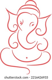 Ganesh Chaturthi Festival Line Drawing and Outline Rangoli Vector Illustration. Goddess Ganpati Bappa Morya Outline Icons, Sign, Symbols, Line Art, Logo Design Illustration