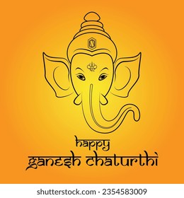 Ganesh Chaturthi Gruß Premium Vektorgrafik