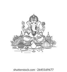 Ganesh Chaturthi, Happy Ganesh Chaturthi, Lord Ganpati on Ganesh Chaturthi background. abstract vector illustration design background