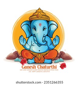 Ganesh Chaturthi , illustration of Lord Ganesh, Ganpati background for Ganesh Chaturthi