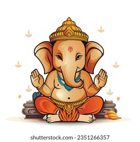 Ganesh Chaturthi , illustration of Lord Ganesh, Ganpati background for Ganesh Chaturthi