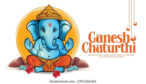 Ganesh Chaturthi , illustration of Lord Ganesh, Ganpati background for Ganesh Chaturthi