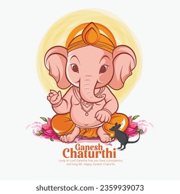 Ganesh Chaturthi, illustration of Lord Ganpati background for Ganesh Chaturthi festival of India 