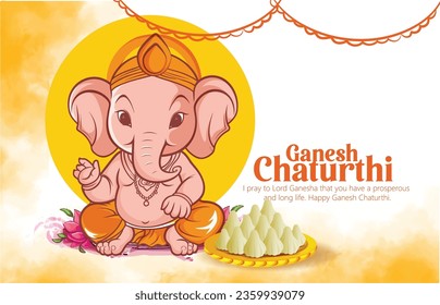 Ganesh Chaturthi, illustration of Lord Ganpati background for Ganesh Chaturthi festival of India 