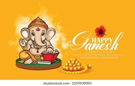 Ganesh Chaturthi, illustration of Lord Ganpati background for Ganesh Chaturthi festival of India 