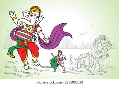 Ganesh Chaturthi, festival Indian lord Ganesha en Mumbai.