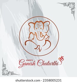 Ganesh Chaturthi on light background