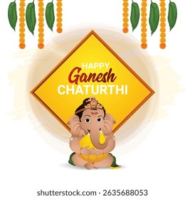 Ganesh chaturthi realistic illustration concept