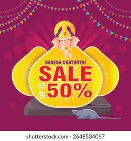 Ganesh Chaturthi sale banner. Vector illustration.
