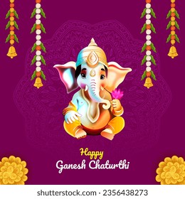 Plantilla Ganesh Chaturthi con fondo