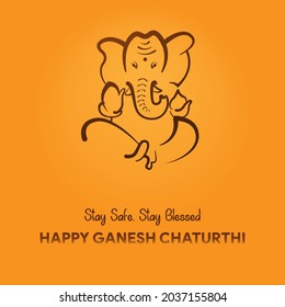 Obra vectorial Ganesh Chaturthi de Lord Ganesha. Festival de Ganpati