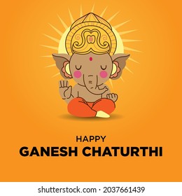 Ganesh Chaturthi vector artwork of Lord Ganesha. Indian Ganpati festival