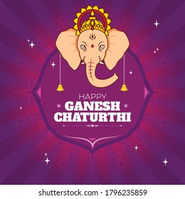 Ganesh Chaturthi Wishing Post vector illustration of Lord Ganpati