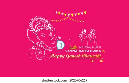 Ganesh Chaturthi worship festival celebration background and corona covid 19 safety mask