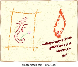 Ganesh, Diwali greeting abstract background