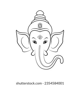 Ganesh, Ganpati line art premium vector illustration