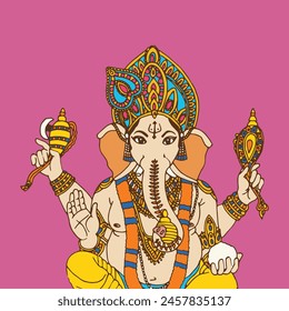Ganesh jee vector Illustration poster for decoration